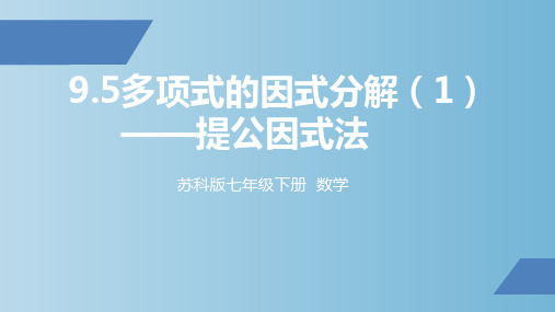 +9.5++多项式的因式分解课件2022-2023学年苏科版七年级下册数学+