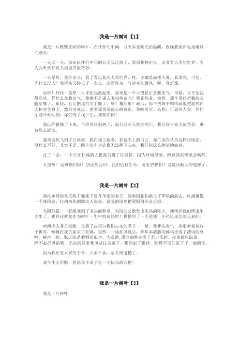 我是一片树叶作文
