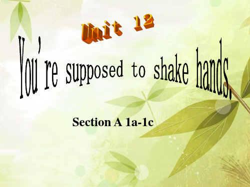 人教版英语九年级Unit12 You are supposed to shake hands Section A 1a-1c