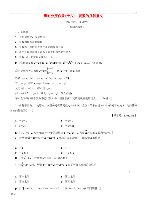 2020高中数学 课时分层作业18 复数的几何意义 新人教A版选修2-2