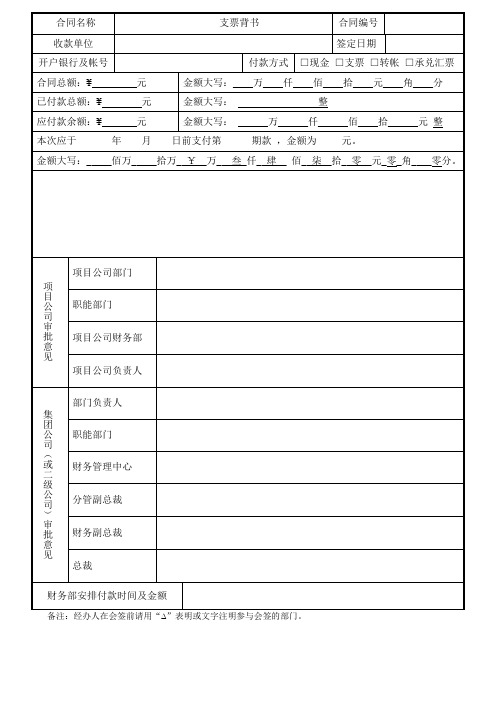 付款审批表(财务表格)