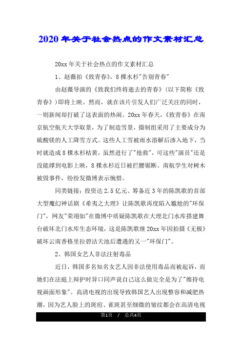 2020年关于社会热点的作文素材汇总.doc