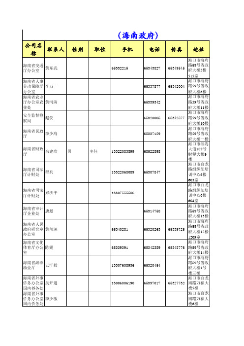 海南政府资料