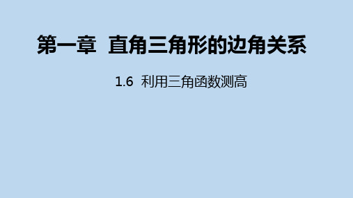 北师大版九年级数学下册课件：1.6 利用三角函数测高