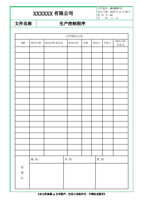 生产控制程序