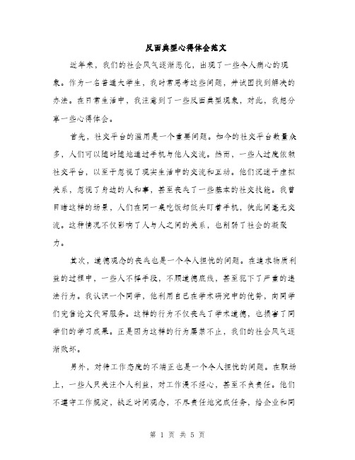 反面典型心得体会范文（二篇）