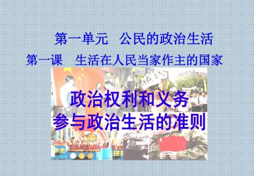 一课第二框政治权利和义务参与政治生活的准则.ppt1