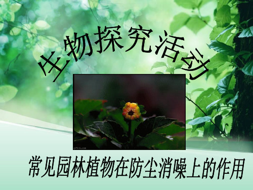 常见园林植物在防尘消噪上的作用