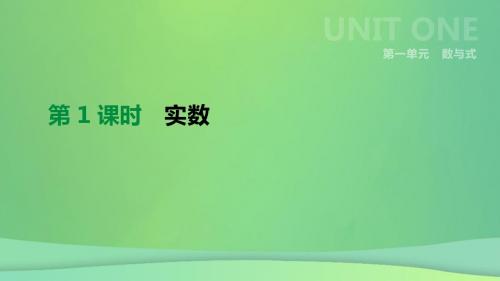 2019年中考数学专题复习第一单元数与式第01课时实数课件