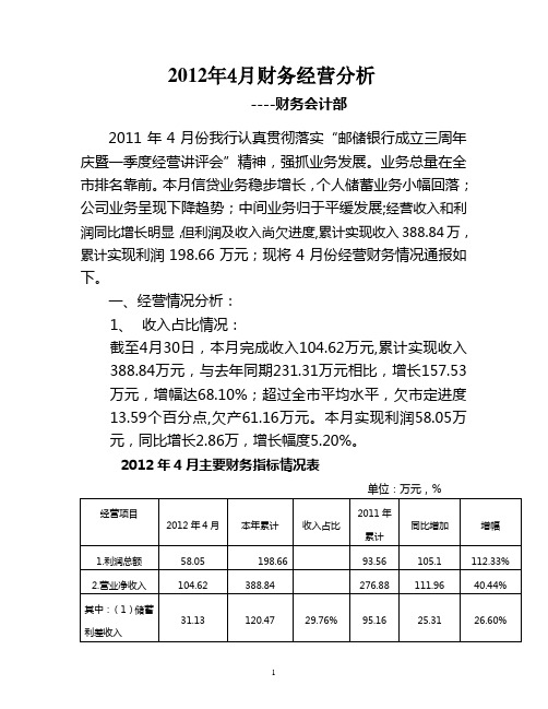 城步2012年04月份财务分析