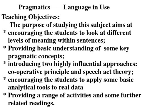 Pragmatics -lecture-1