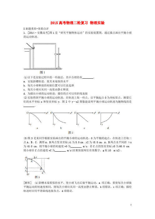 2015高考物理二轮复习物理实验专题