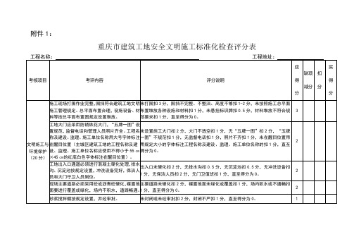 建设工程安全文明施工标准检查