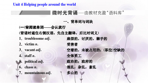 (高中英语-译林版)Unit 4 Helping people around the world