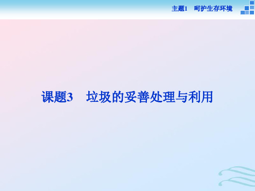 高中化学主题1呵护生存环境课题3垃圾的妥善处理与利用课件鲁科版必修1