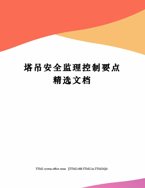 塔吊安全监理控制要点精选文档