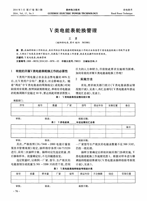 V类电能表轮换管理