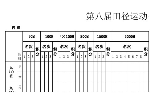 田径运动会积分表