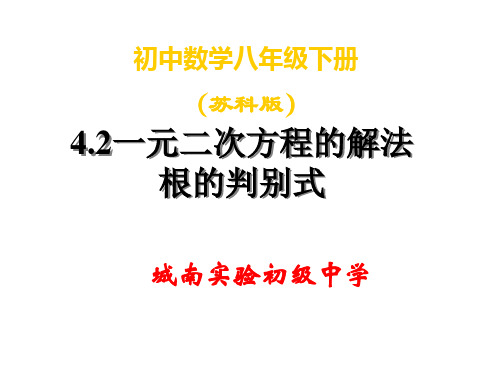 一元二次方程根的判别式(PPT课件)