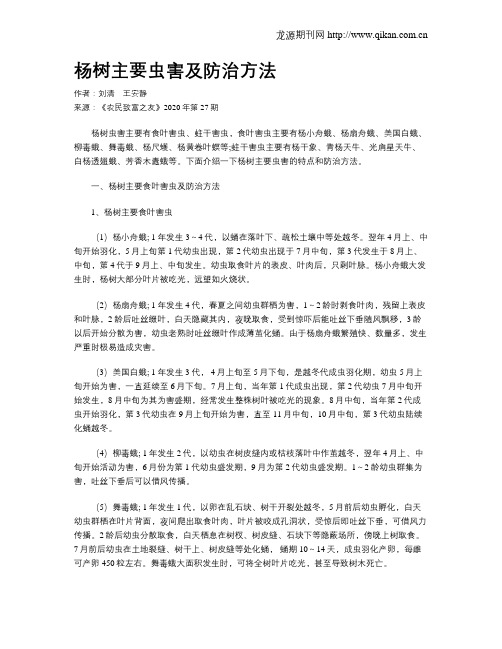 杨树主要虫害及防治方法