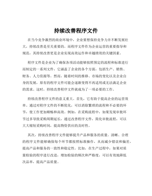 持续改善程序文件