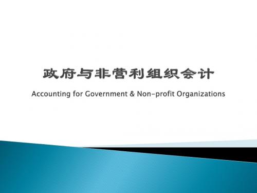 第一章 政府与非营利组织会计概述