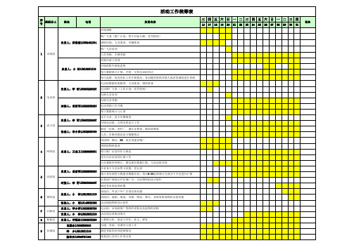 活动统筹表