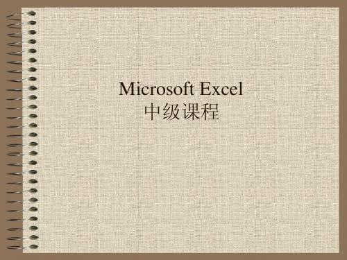 MS Excel中级课程