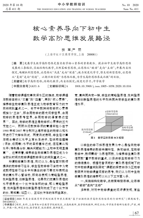 核心素养导向下初中生数学高阶思维发展路径