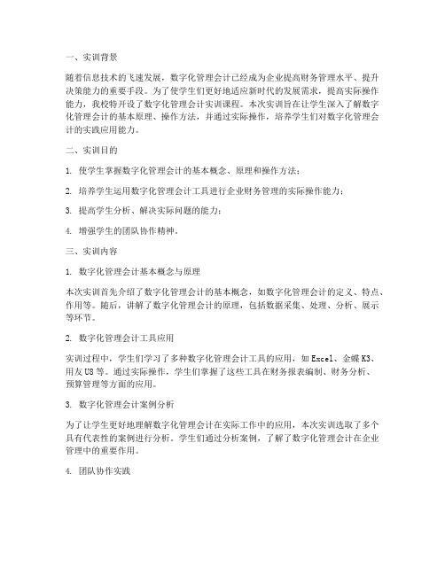 数字化管理会计实训报告