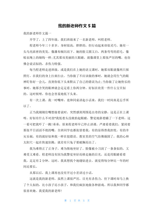 我的新老师作文5篇