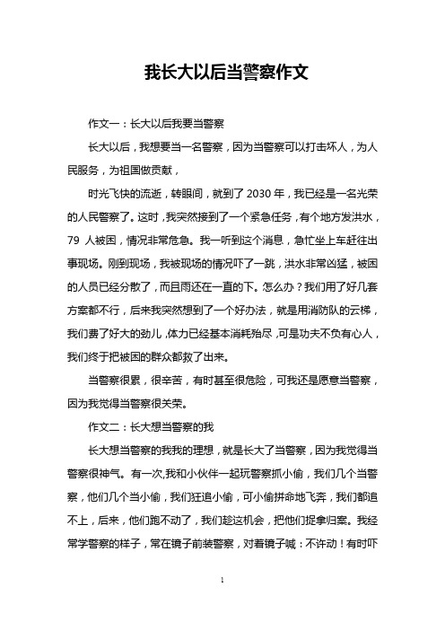 我长大以后当警察作文