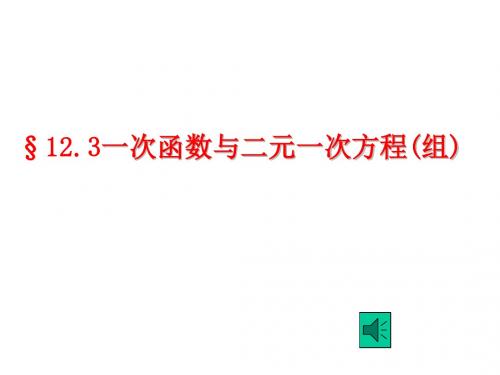 沪科版数学八年级上册课件 12.3 一次函数与二元一次方程组 (共22张PPT)