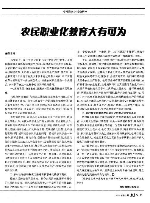 农民职业化教育大有可为