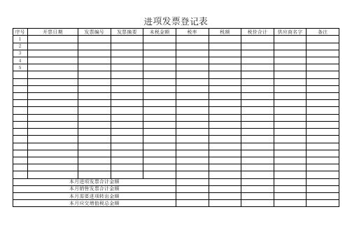 进项发票登记表模板