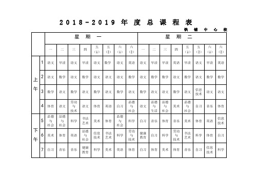 18-19年总课程表第