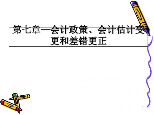 会计政策、会计估计变更和差错更正培训课件(共 46张PPT)