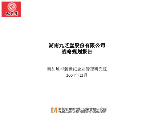 湖南九芝堂股份有限公司战略规划汇