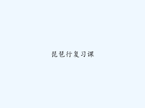 琵琶行复习课 PPT