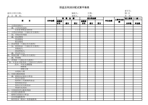 试算平衡表