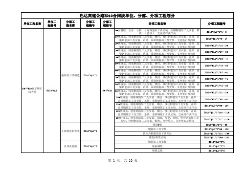 桥梁 分部 分项 工程划分