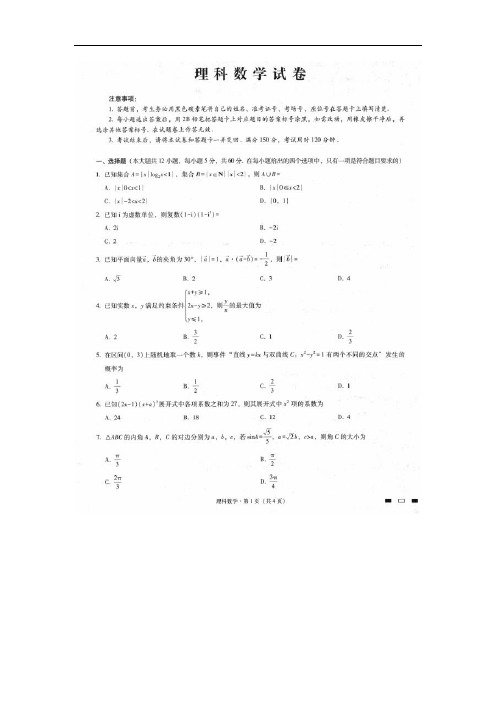 云南省玉溪市峨山一中2020届高三3月月考数学(理)试卷(扫描版)