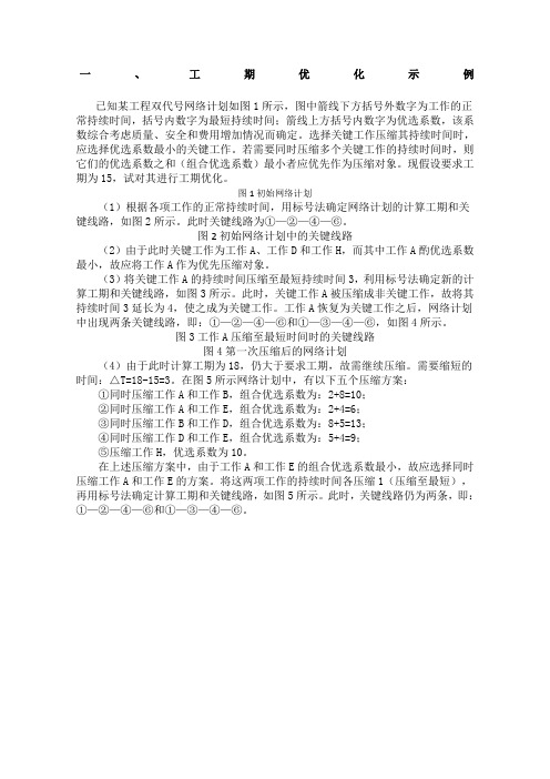 网络计划优化案例工期优化