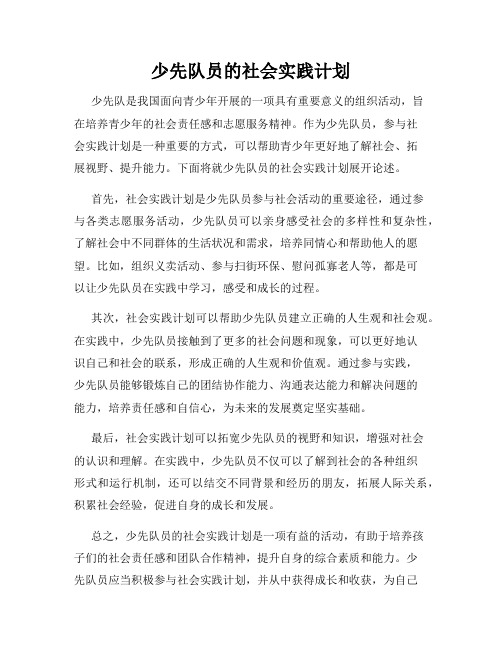 少先队员的社会实践计划