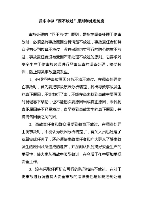 对事故的处理及落实四不放过原则