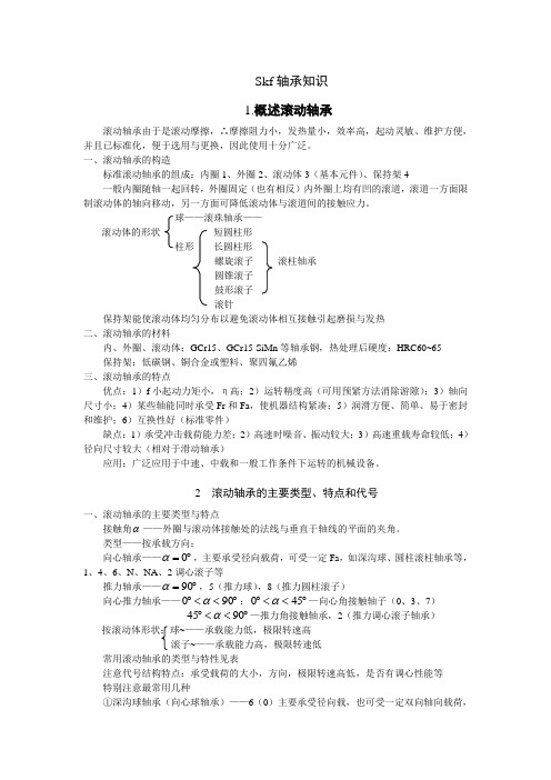 Skf轴承知识概述滚动轴承