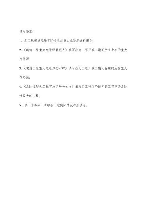 危险源登记表及公示牌