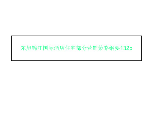 东旭锦江国际酒店住宅部分营销策略纲要132p