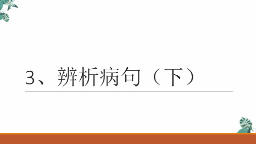 高考语文二轮复习、辨析病句(下)PPT幻灯片((新))PPT