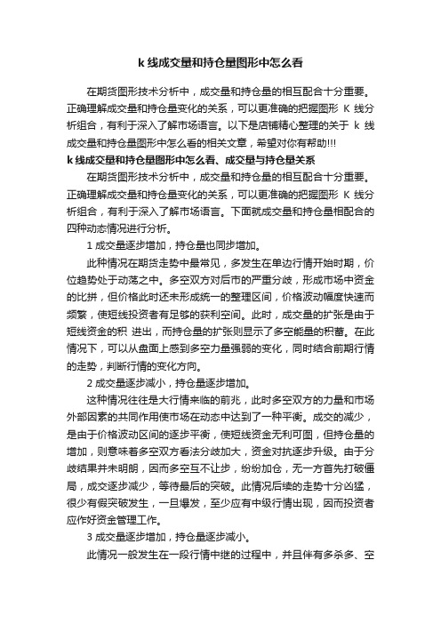 k线成交量和持仓量图形中怎么看